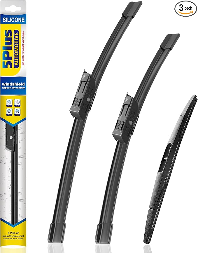 5 PLUS Silicone Windshield Wipers Replacement for 2025 2024 2023 Honda HRV Wiper Blades(3 PCS),Water Repellent Automotive Replacement Windshield Wiper Blades for My Car -26"/17"/12"