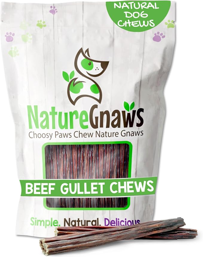 Beef Gullet Sticks for Dogs 5-6" (15 Count) - Natural Beef Jerky Stick Dog Chew Treats - Rawhide Free
