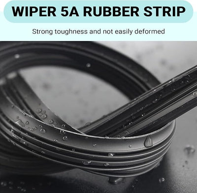 4 PCS Wiper Blade Refills, 28 Inches Rubber Windshield Wiper Refill, DIY Frameless Wipers Blade Insert, Universal for Car, Truck, SUV (Black)