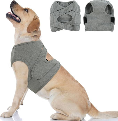 BRKURLEG Chest Recovery Suit for Dogs, Dog Chest Wound Cover, Breathable & Soft Pet Surgery Recovery Suit, Anti-Licking Wound Vest, Not for Spay/Neuter Surgeries, Pet Cone Alternative, Grey XXXL