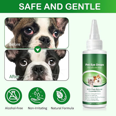 VOSIFSDIY Eye Drops for Dogs, Cats and Dogs Eye Drops, Dog Eye Infection Treatment Relieve Eyes Itching & Irritation, Pink Eye & Allergies Symptoms Safe & Gentle Formula