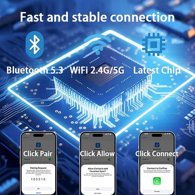 Upgraded Wireless CarPlay Adapter, 2-in-1 Mini Size CarPlay & Android Auto Adapter, Convert Wired to Wireless with USB & USB-C/Type-C, Plug & Play, Stable Control & No Delay, with iPhone & Android