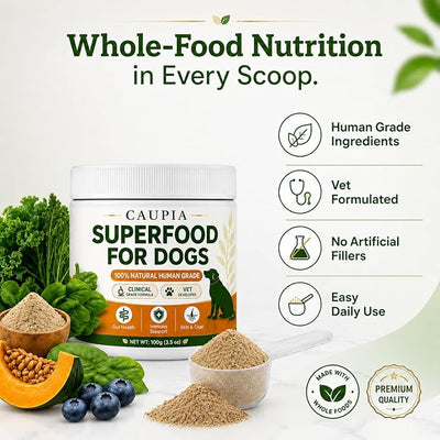 Superfood for Dogs – Daily Greens Powder for Digestion, Immune Support, Skin & Coat, Joint Health – Natural Dog Food Formula