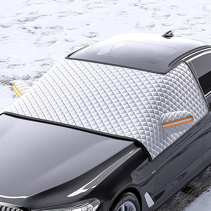 Winter Windshield Cover for Infiniti QX QX30 QX50 QX55 QX56 QX60 QX70 QX80, Protects from Snow Ice and Frost Magnetic Windshield Cover with Mirror Covers Windshield Snow Cover,M Style