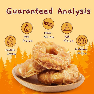 Jungle Calling Dog Treats Long Lasting, Rawhide Chews for Dogs, Chicken Wrapped Rawhide Donuts, Chewy Snacks for Medium Large Dogs