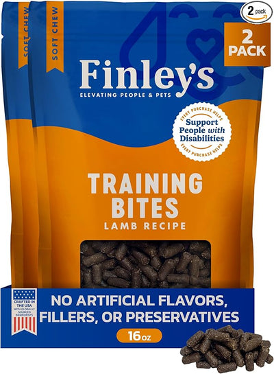 Finley's Training Treats for Puppies, Soft Lamb Dog Treats for All Dogs and Sizes, Limited Ingredient, Low Calories, 16oz, 2 Pack