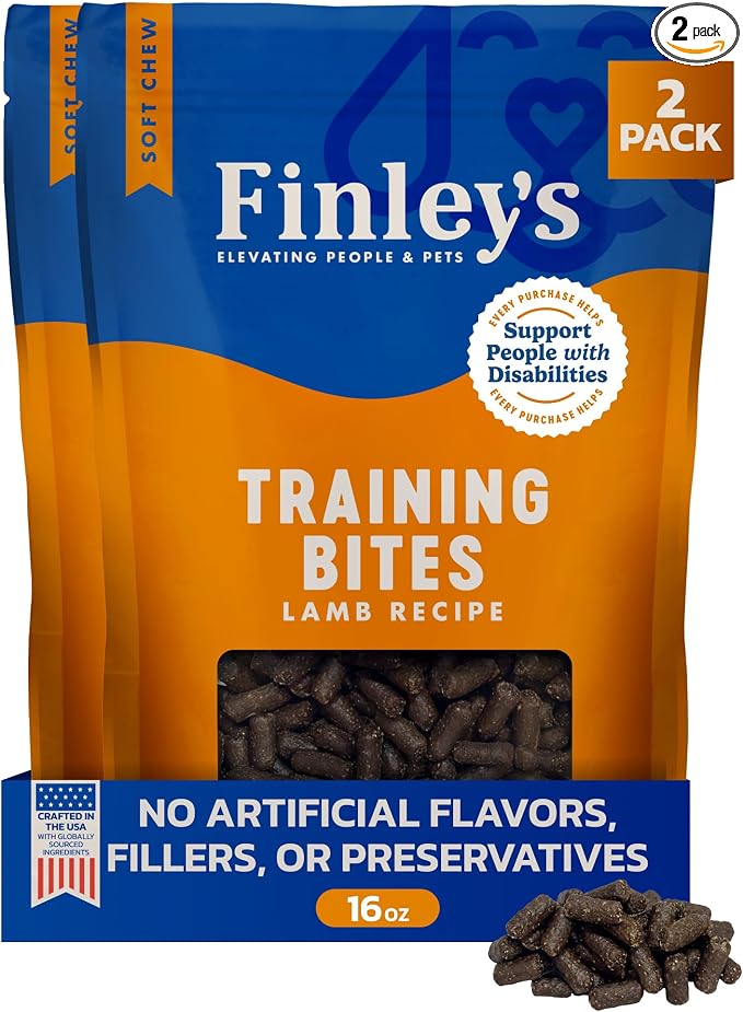 Finley's Training Treats for Puppies, Soft Lamb Dog Treats for All Dogs and Sizes, Limited Ingredient, Low Calories, 16oz, 2 Pack