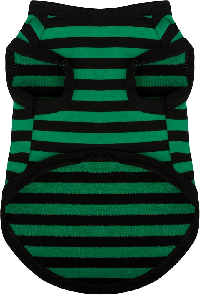 Paiaite Striped Shirt Happy Color Cotton Sleeveless Tank Top for Small Medium Dogs Green XL