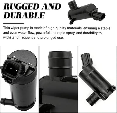 Windshield Washer Pump with Rubber Grommet, Replacement Windshield Washer Pumps Wiper Pump, Compatible with Ford Lincoln Mazda Mercury, OEM# 89017059,173686, F7C617664AB WG-315, 8C3417664AA
