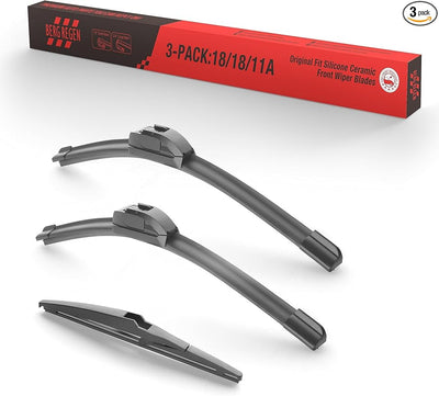 3 Silicone Wiper Blades Replacement For Chevy Chevrolet HHR 2011 2010 2009 2008 2007 2006-18"/18"/11" (Pack of 3) All-Season Original Equipment Windshield Wiper Blades for my car