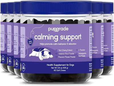 PupGrade Calming Support Soft Chews for Dogs, Turkey Flavor - 360 Count | Promotes Relaxation & Normal Stress Response for Everyday Calm & Separation - with L-Theanine, Ashwagandha & Valerian Root