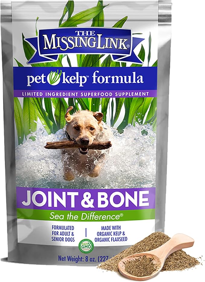 Pet Kelp Canine Joint & Bone 8oz Superfood Powdered Supplement, Organic & Limited Formula Supports Mobility for Adult & Senior Dogs