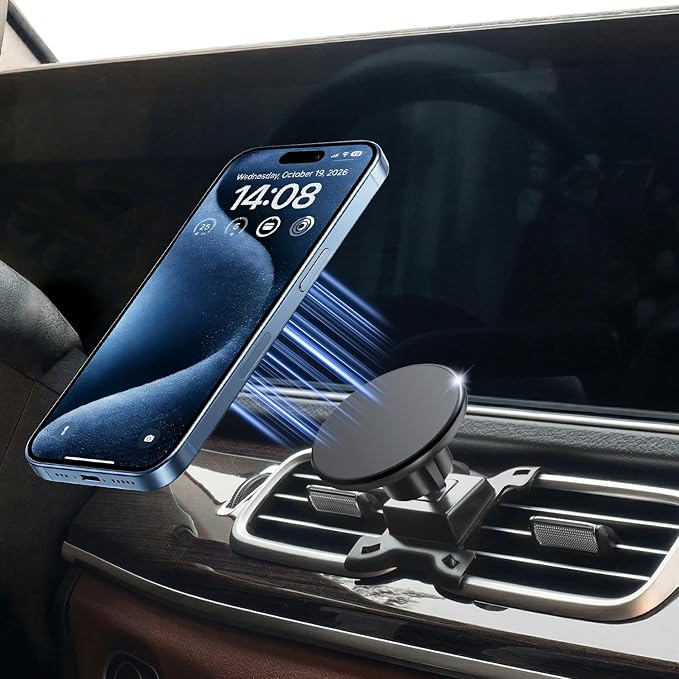 Car Phone Holder for Mercedes-Benz 2020-2026 GLE GLS, Strong Magnetic Phone Mount Compatible with MagSafe, 360° Rotation, No-Damage Installation, Exclusive Custom Fit for GLE GLS Accessories