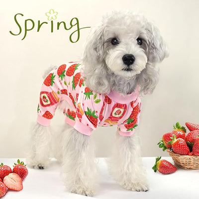 XPUDAC 4 Pack Dog Pajamas for Small Dogs Cats Plaid Dog Clothes Puppy Onesies Pet Christmas Pajamas Puppy Jumpsuits Pet Pjs Shirt Apparel, S