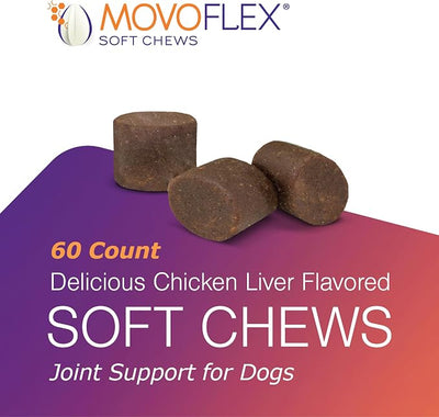 MOVOFLEX Soft Chews Hip and Joint Support Supplement for Large Dogs - 60 Count by Virbac