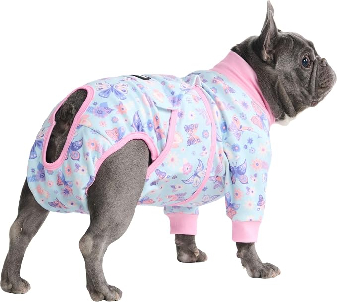 Spark Paws Dog Surgery Recovery Suit – Dog Recovery Suit After Surgery, Anti-Lick Dog Onesie, Abdominal Wound Protector, Soft Cone Alternative for Spay Neuter Male Female Pet Recovery - Butterfly, XL