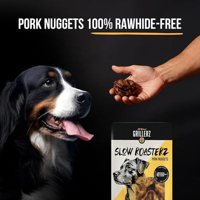 Grillerz Pork Nuggets for Dogs, 1 lb Bag, Natural Dog Chews, Single Ingredient, High Protein, Easy to Digest, Supports Healthy Teeth, For All Life Stages