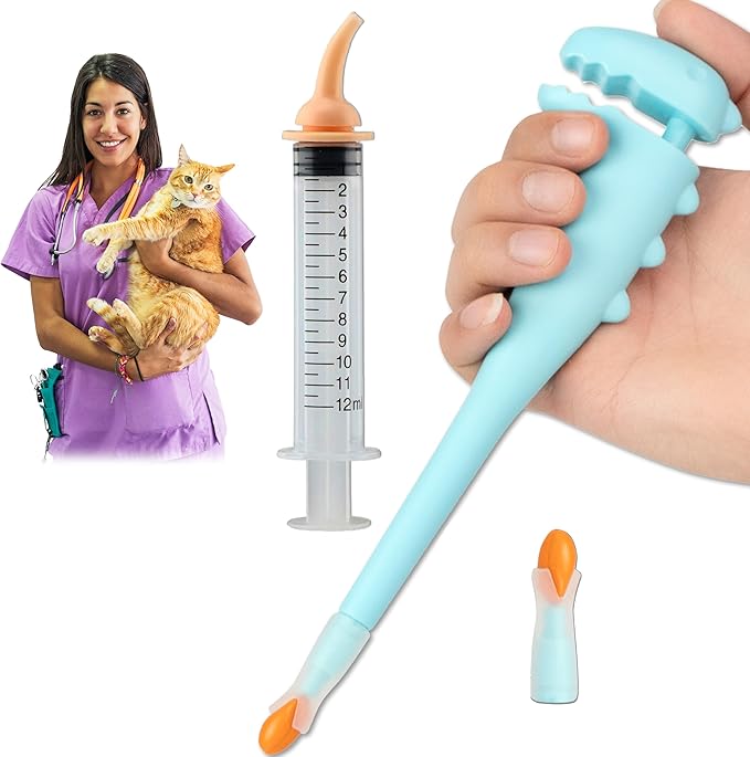 Pet Pill Shooter & Liquid Medicine Syringe for Dogs and Cats, Safe & Easy Pill Popper with Soft Silicone Tips, Pet Piller, Medication Feeder, Pill Pusher Dispenser for Pets Puppy Bird Feeding