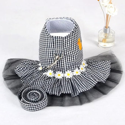 HOSD Outdoor Pet Clothes Dog Harness Dress Poodle Bichon Frise Pomeranian Schnauzer Dog Clothing Princess Costumes Pet Skirt Dropship (Black), Medium