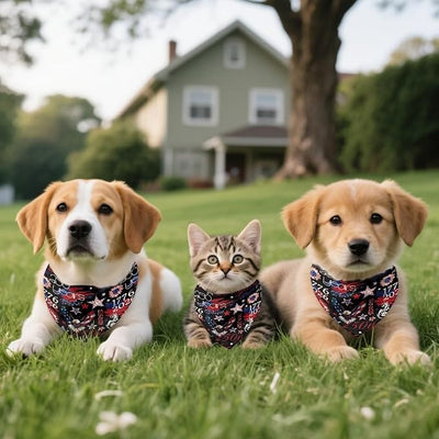 KEIAHUAN 250 Years of Freedom Dog Bandana 1776-2026 Pet Triangle Scarf Soft Bibs Puppy Cat Decoration Accessories for Small Medium Large Girl Boy Dogs