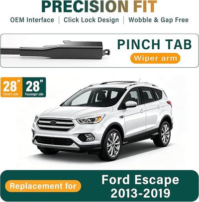 Windshield Wiper Blades Replacement for Ford Escape 2013 2014 2015 2016 2017 2018 2019,Original Equipment Replacement Front Rear Wiper Blade Set - 28" 28" 11" (Set of 3)