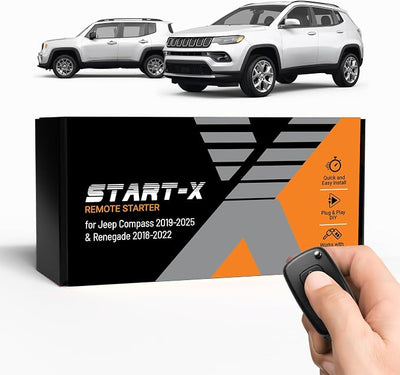 Start-X Remote Starter Kit for Jeep Compass (2019, 2020, 2021, 2022, 2023, 2024, 2025) & Renegade (2018-2022) Vehicles | Push-to-Start Ignition | Plug & Play Install | Zero Wire Splicing