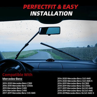 OTUAYAUTO Premium Windshield Wiper Blades - Replacement for Mercedes-Benz GLC300 2016-2021 C300 2015-2022 C-Class CLC-CLASS, All-Weather Performance Top Lock Front Window Wipers 22"+22" (Pack of 2)
