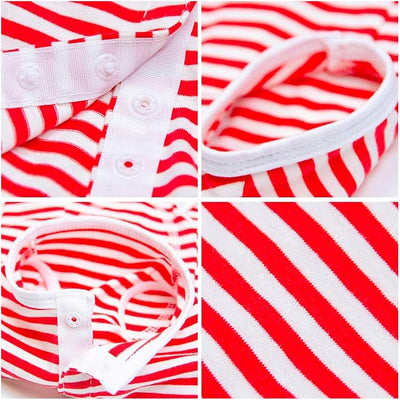 Dog’s Recovery Suit Post Surgery Shirt for Puppy, Wound Protective Clothes for Little Animals(red White Stripe-l)