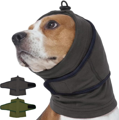 Nanaki Dog Calming Hoodie for Noise Protection, Firework, Thunderstorm-No Shake Ear Wraps for Dogs Anxiety Relief for Separation, Vet Visit, Dog Head Wrap for Ear Hematoma Prevent Scratching, Grey,S