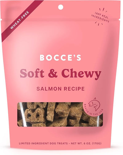 Bocce's Bakery Salmon Cookie + Bac’n Nutty Biscuit Dog Treat Bundle – Natural, Wheat-Free Biscuits and Soft & Chewy Cookies Made with Real Ingredients and Baked in The USA – 2 Pack Bundle