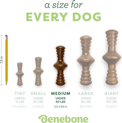 Benebone Zaggler Rolling Dog Chew Toy for Aggressive Chewers, Real Chicken, Made in USA, Medium