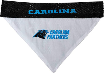 NFL DOG BANDANA - CAROLINA PANTHERS REVERSIBLE PET BANDANA. 2 Sided Sports Bandana with a PREMIUM Embroidery TEAM LOGO, Large/X-Large. - 2 Sizes & 32 NFL Teams available