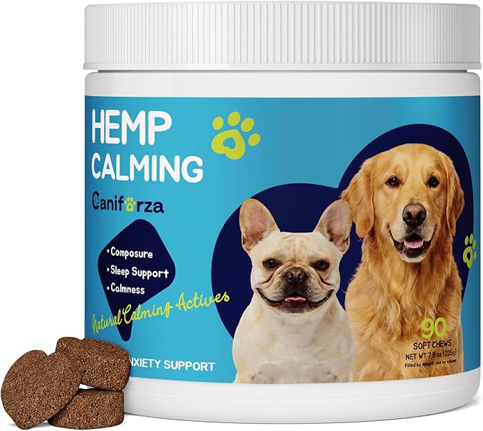 Calming Chews for Dog, Helps Support Relaxation & Stress Relief for Separation, Thunder & Travel, with Melatonin, Natural Soft & Tasty Chews, 90 Count