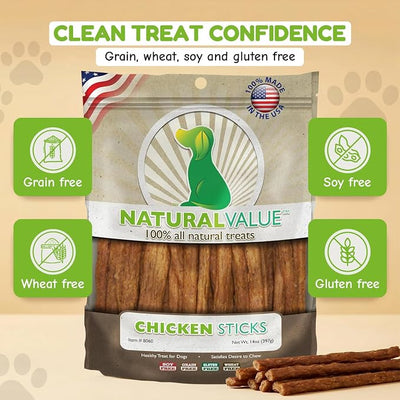 Loving Pets Natural Value All Natural Soft Chew Chicken Sticks For Dogs, 14-Ounce