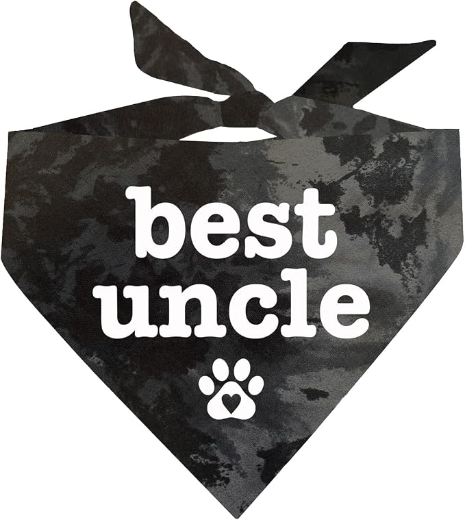 Best Uncle Father's Day, Valentine's Day, Birthday Dog Bandana (Black Scrunch, OS 588)