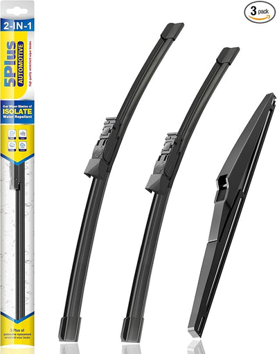 5 PLUS® Windshield Wiper Blades Set Replacement for MAZDA CX5 CX9 CX-5 CX-9 2023-2017 Windshield Wipers(Pack of 3), OEM Quality Wiper Blades With Water Repellency Technology-24"/18"/14"