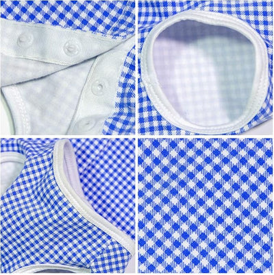 Dog’s Recovery Suit Post Surgery Shirt for Puppy, Wound Protective Clothes for Little Animals(Blue White Plaid-s)