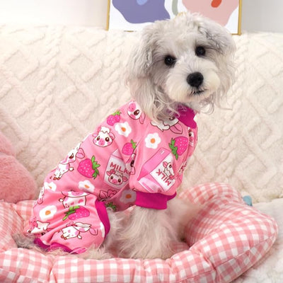 XPUDAC 4 Pack Dog Pajamas for Small Medium Dogs, Strechy Soft Puppy Clothes for Doggie Girl Boy Pet Jumpsuit, Cat Onesie-L
