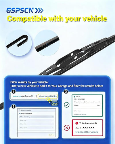 10" Rear Wiper Blade For Chevy Traverse 2024-2018 /Buick Encore 2022-2013 /Hummer H2 2009-2003 H3 2010-2006 /Dodge Nitro 2012-2009 /Saturn Vue 2007-2002 /Mazda Tribute 2006-2001 Back Windshield Wiper