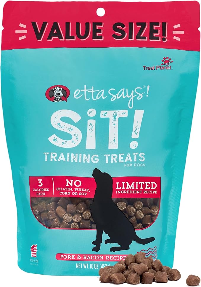 Training Treats - All Natural Pork and Bacon Soft Treats for Dogs - Made in The USA (16 Oz Pack of 1)