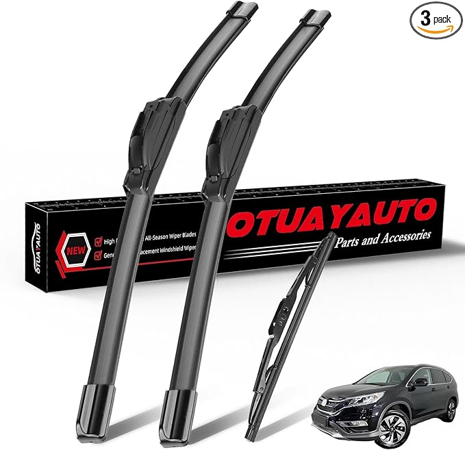 OTUAYAUTO Windshield Wiper Blades Replacement for Honda CRV CR-V 2012-2016 All-Extreme Weather Performance Quiet No Trace Front and Rear Wipers J/U Hook 26"+16"+13" (Pack of 3)