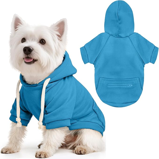 Basic Dog Hoodie Sweaters for Small Medium Large Dogs Cats Puppy Clothes Soft Warm Fleece Dog Hoodies Sweatshirt with Small Pockets Fall Winter Chihuahua Dachshund Golden Retriever Outfits
