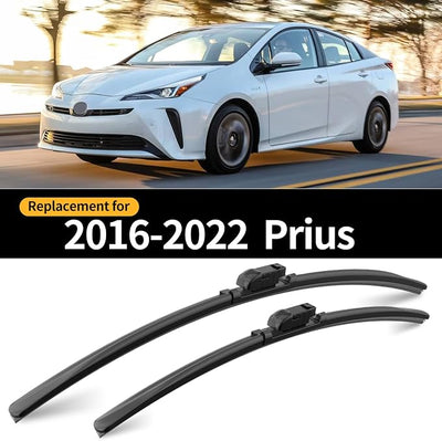 Front and Rear Windshield Wipers for Toyota Prius 2016-2022 | Quiet and Streak-Free Front and Back Wiper Blades Assembly All-Season OEM Automotive Replacement Accessories