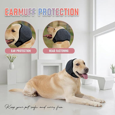Dog Head Wrap - No Shake Ear Wrap Snood for Noise & Anxiety Relief, Ear Protector with Calming Hoodie, Dog Headband Ear Muffs for Hematoma, Grooming and Drying (Pearl Gray, S(Head Circle:10"-15"))