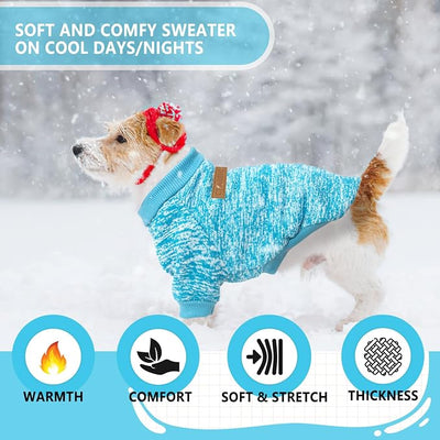 2 Pieces Dog Sweaters for Small Dogs Clothes Male Winter Fleece Puppy Sweater Warm Thick Outfit Pet Small Dog Sweater for Boy Girl Yorkie Chihuahua,XS