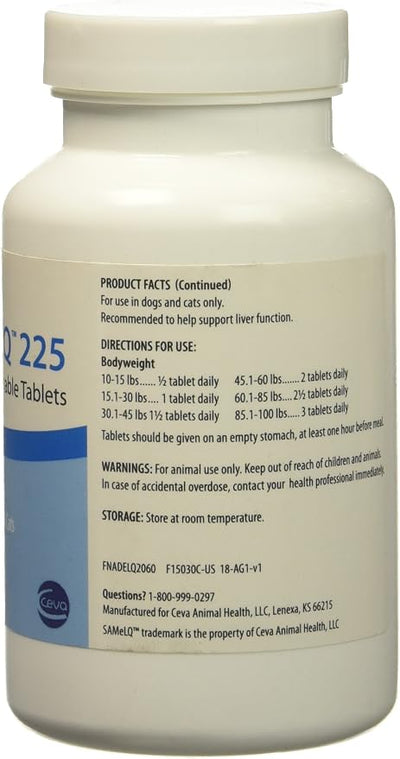 S Adenosyl 225 (SAMe) for MEDIUM / LARGE DOGS 225 mg (60 tabs)