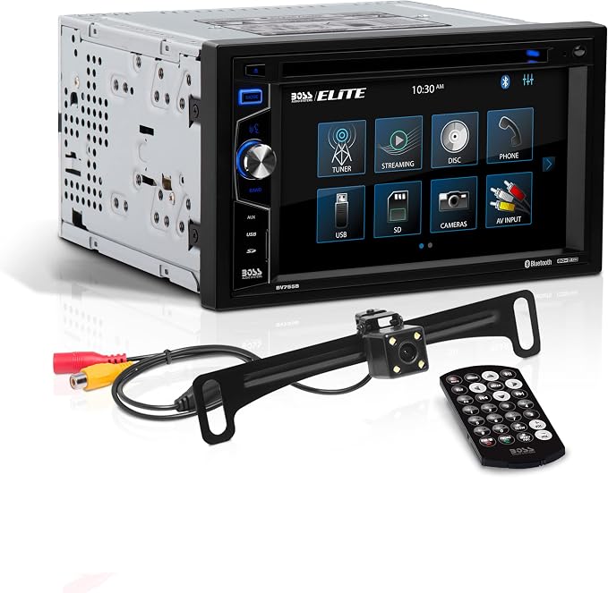 BOSS Audio Systems Elite BV755BLC Car Stereo System - 6.2 Inch Double Din Touchscreen, Bluetooth Audio & Calling Head Unit, Radio Receiver, CD Player, USB, SD, Backup Camera, Hook Up To Amplifier