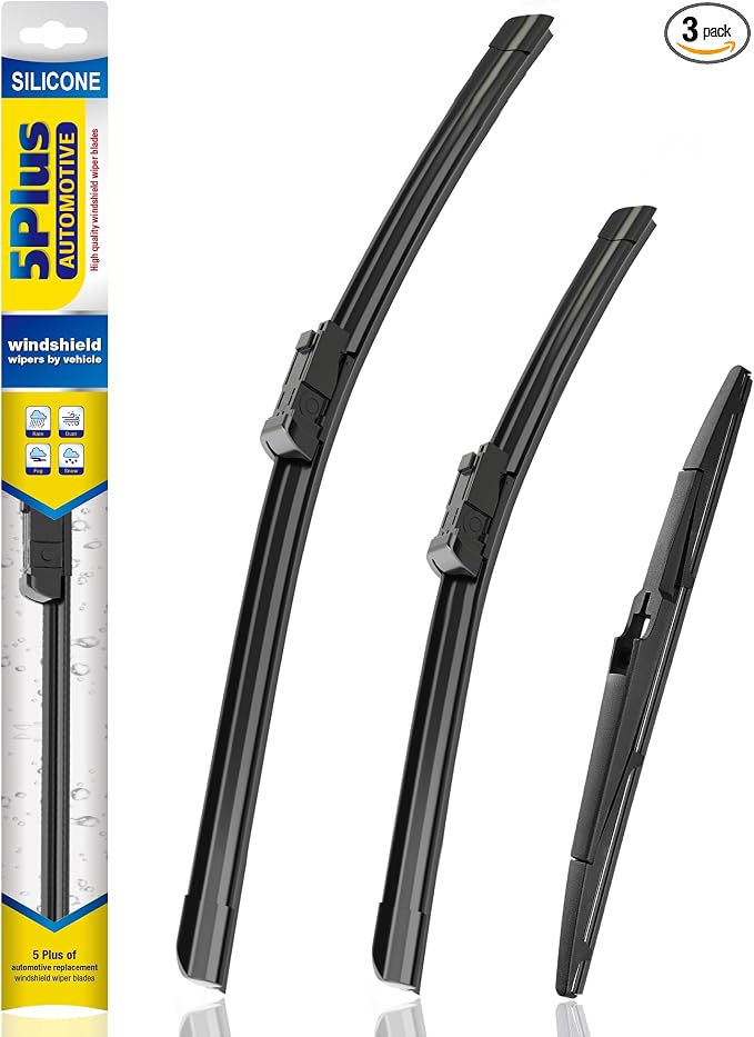 5 PLUS Silicone Windshield Wipers Replacement for 2024-2021 Chevy Trailblazer Wiper Blades(3 PCS),Water Repellent Automotive Replacement Windshield Wiper Blades for My Car -24"/18"/12"