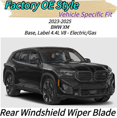 Rear Wiper Blade & Arm Replacement for BMW XM 2025 2024 2023 - OEM Fit for Base Label Models - All-Season Rear Back Windshield Wiper Blade Set