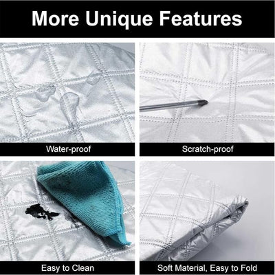 Car Windshield Snow Cover for Ford F150 Raptor R 2023-2025, Winter Frost Guard & UV Protector - Windproof, Waterproof with Magnetic Edge & Mirror Pockets,157 * 126cm